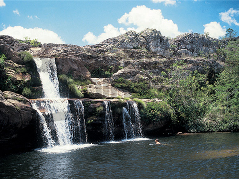 Cachoeira dos Cristais na Vila de Biribiri em Diamantina.